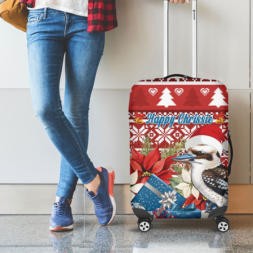 Australia Christmas In July Luggage Cover Kookaburra Santa Red Color