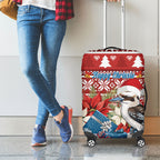 Australia Christmas In July Luggage Cover Kookaburra Santa Red Color
