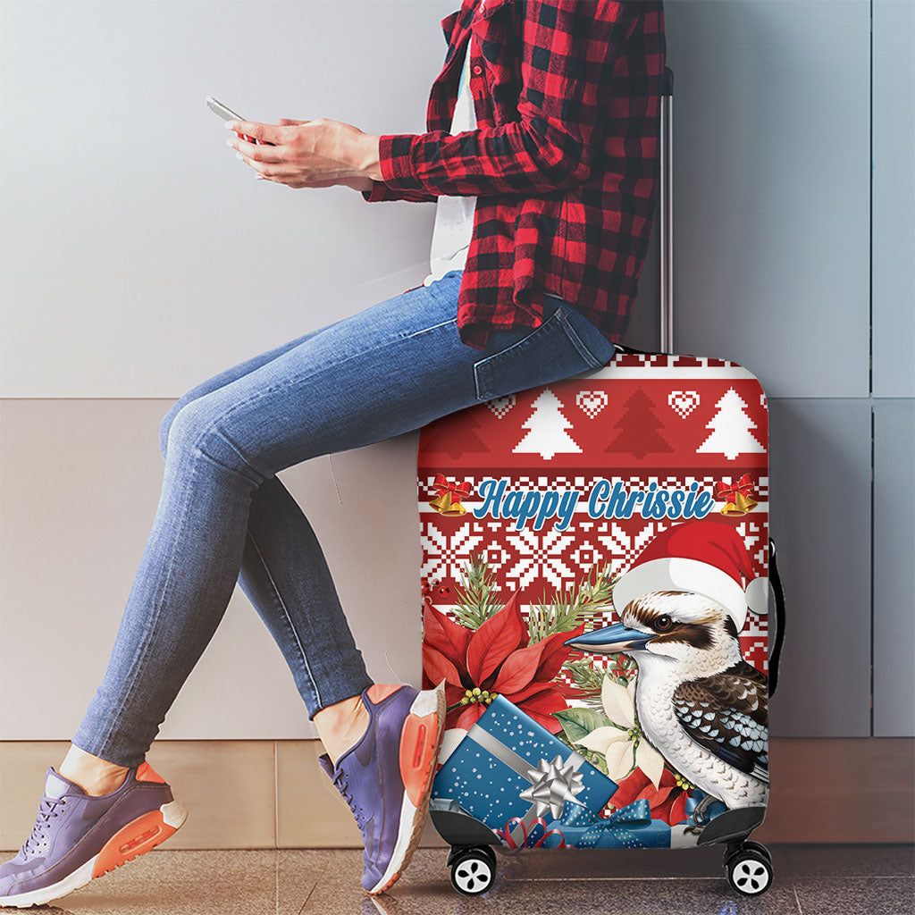 Australia Christmas In July Luggage Cover Kookaburra Santa Red Color