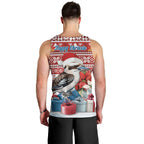 Australia Christmas In July Men Tank Top Kookaburra Santa Red Color