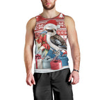 Australia Christmas In July Men Tank Top Kookaburra Santa Red Color