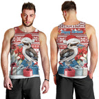Australia Christmas In July Men Tank Top Kookaburra Santa Red Color