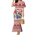Australia Christmas In July Mermaid Dress Kookaburra Santa Red Color