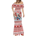 Australia Christmas In July Mermaid Dress Kookaburra Santa Red Color