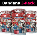 Australia Christmas In July Neck Gaiter Kookaburra Santa Red Color