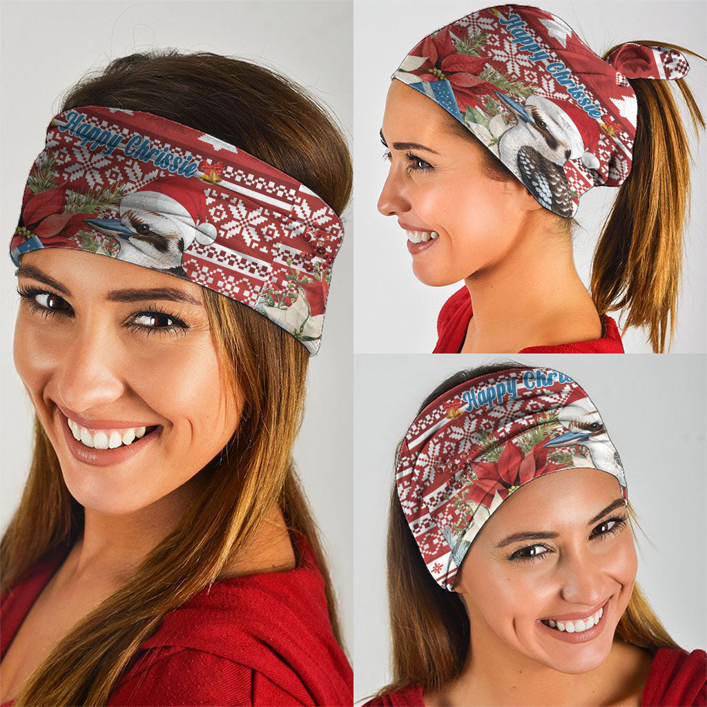 Australia Christmas In July Neck Gaiter Kookaburra Santa Red Color
