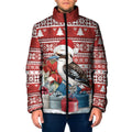 Australia Christmas In July Padded Jacket Kookaburra Santa Red Color