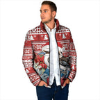 Australia Christmas In July Padded Jacket Kookaburra Santa Red Color