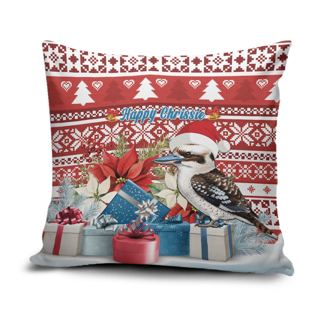 Australia Christmas In July Pillow Cover Kookaburra Santa Red Color