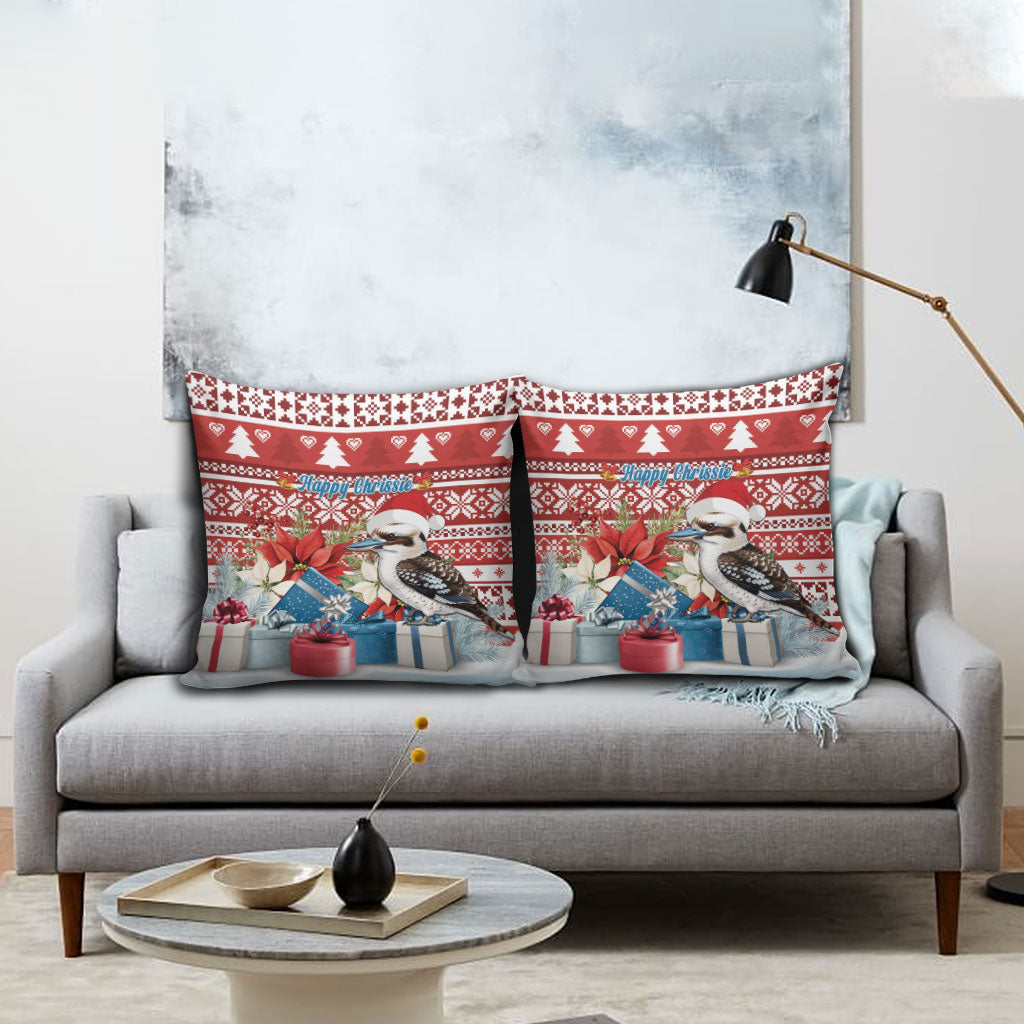 Australia Christmas In July Pillow Cover Kookaburra Santa Red Color