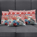 Australia Christmas In July Pillow Cover Kookaburra Santa Red Color