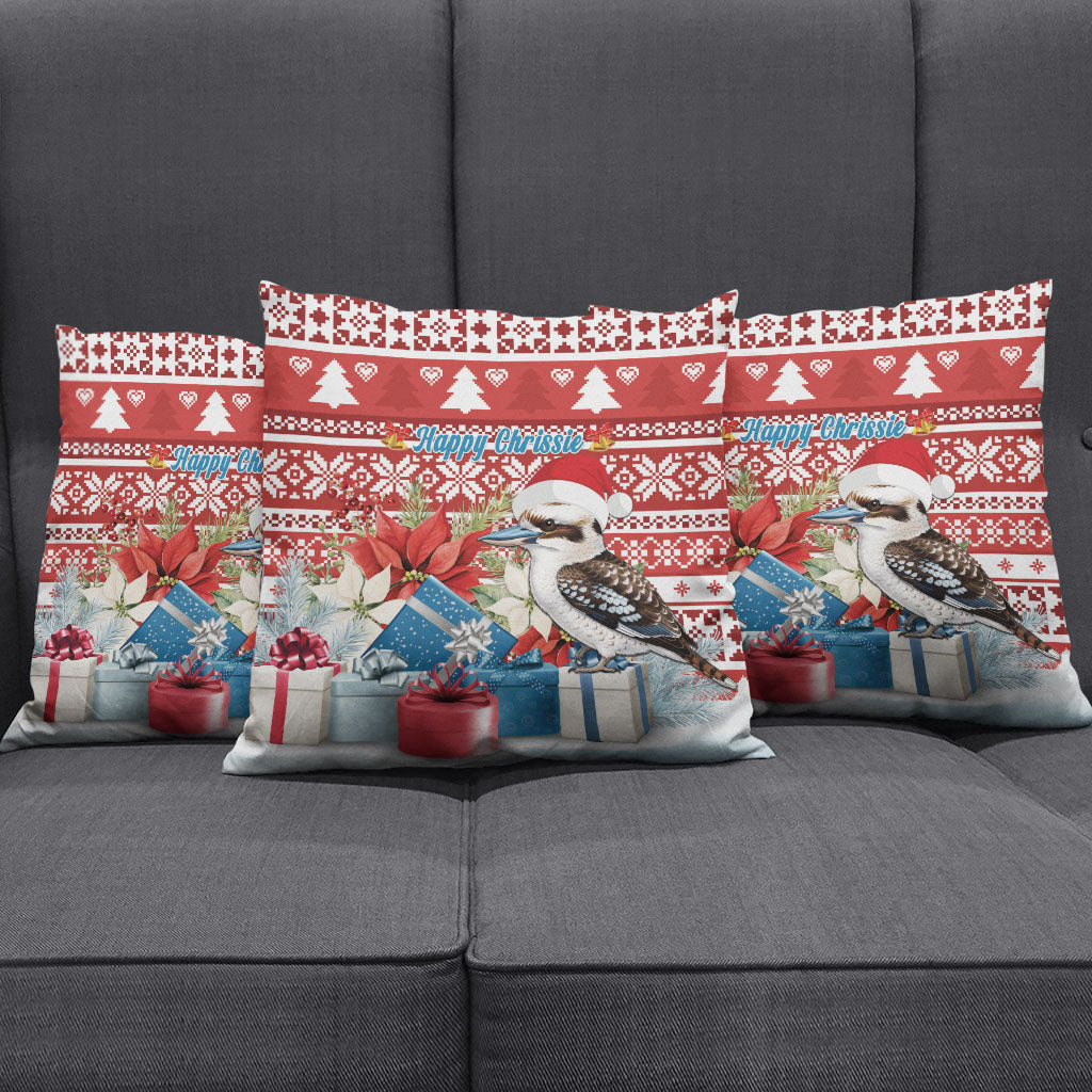 Australia Christmas In July Pillow Cover Kookaburra Santa Red Color