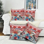 Australia Christmas In July Pillow Cover Kookaburra Santa Red Color
