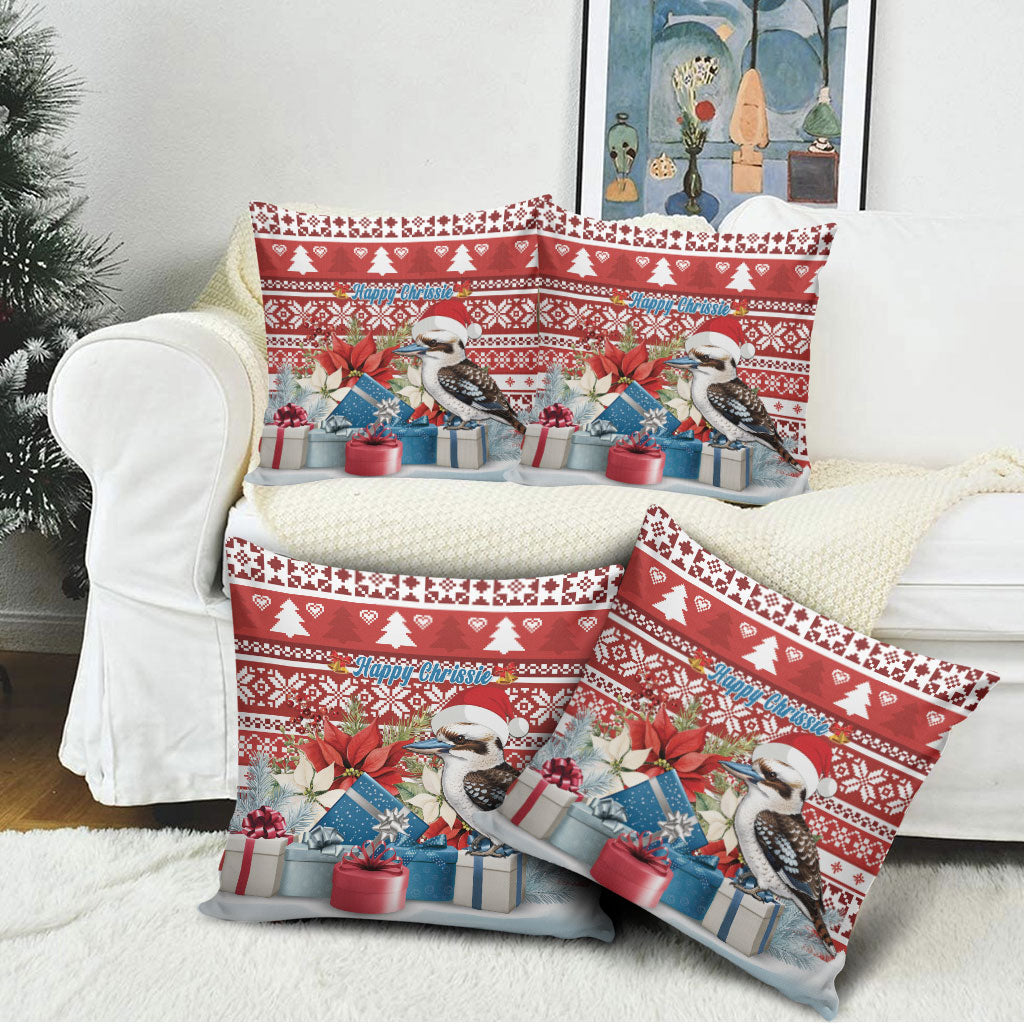 Australia Christmas In July Pillow Cover Kookaburra Santa Red Color