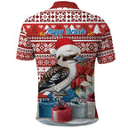 Australia Christmas In July Polo Shirt Kookaburra Santa Red Color