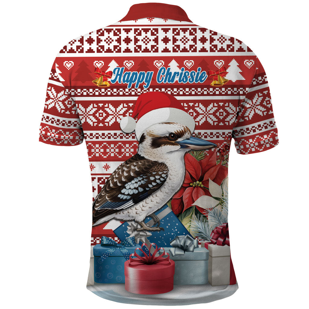 Australia Christmas In July Polo Shirt Kookaburra Santa Red Color