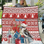 Australia Christmas In July Quilt Kookaburra Santa Red Color