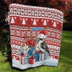 Australia Christmas In July Quilt Kookaburra Santa Red Color
