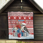 Australia Christmas In July Quilt Kookaburra Santa Red Color