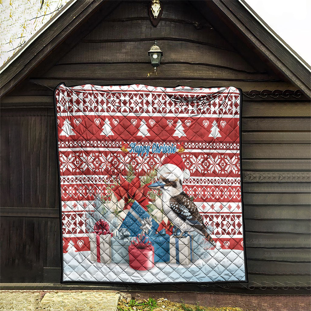 Australia Christmas In July Quilt Kookaburra Santa Red Color