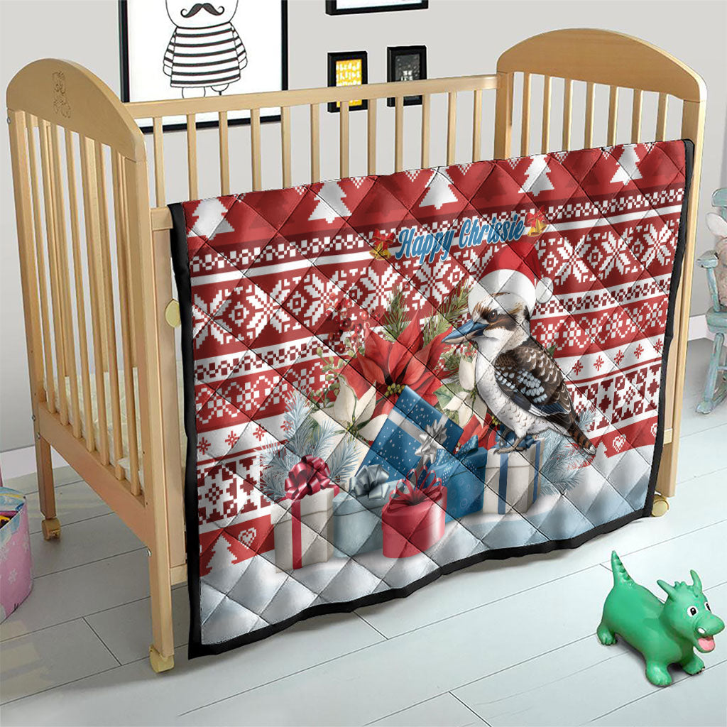 Australia Christmas In July Quilt Kookaburra Santa Red Color