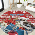 Australia Christmas In July Round Carpet Kookaburra Santa Red Color