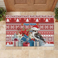 Australia Christmas In July Rubber Doormat Kookaburra Santa Red Color