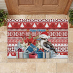 Australia Christmas In July Rubber Doormat Kookaburra Santa Red Color