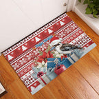 Australia Christmas In July Rubber Doormat Kookaburra Santa Red Color