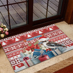 Australia Christmas In July Rubber Doormat Kookaburra Santa Red Color