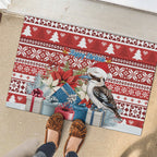 Australia Christmas In July Rubber Doormat Kookaburra Santa Red Color