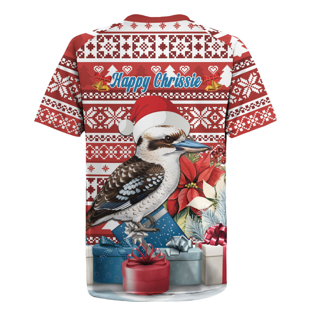 Australia Christmas In July Rugby Jersey Kookaburra Santa Red Color