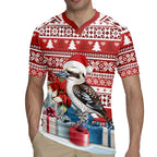 Australia Christmas In July Rugby Jersey Kookaburra Santa Red Color