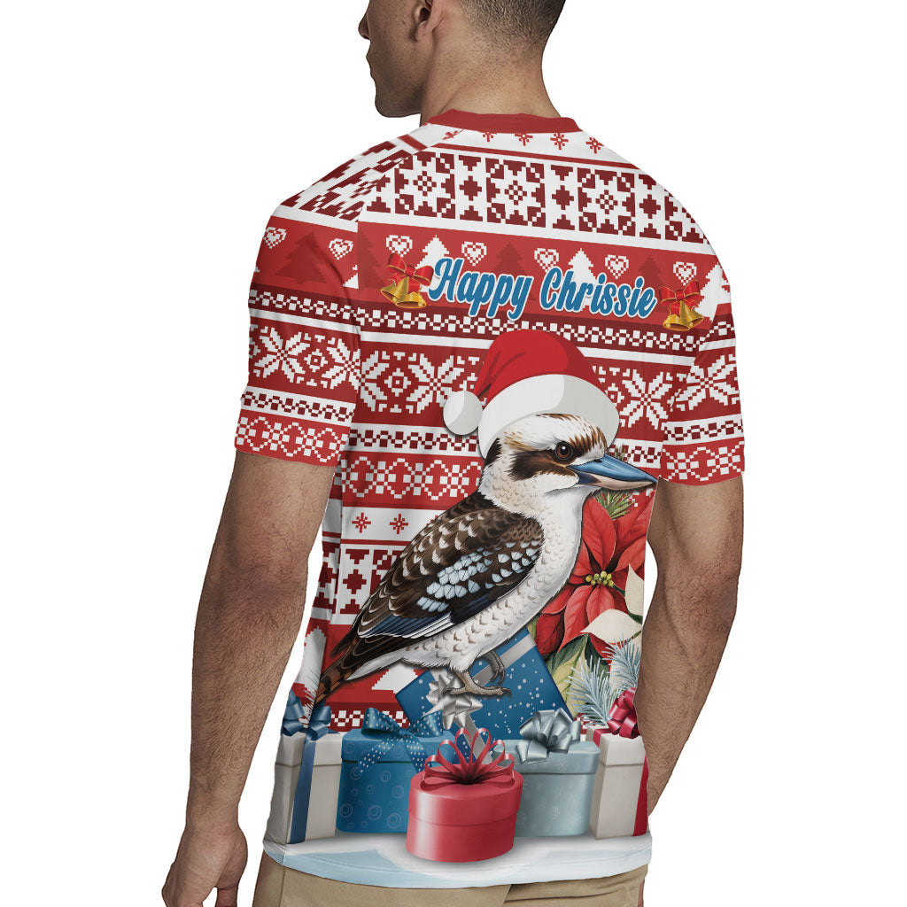 Australia Christmas In July Rugby Jersey Kookaburra Santa Red Color