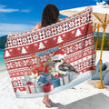 Australia Christmas In July Sarong Kookaburra Santa Red Color