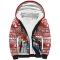 Australia Christmas In July Sherpa Hoodie Kookaburra Santa Red Color