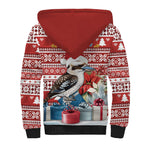 Australia Christmas In July Sherpa Hoodie Kookaburra Santa Red Color