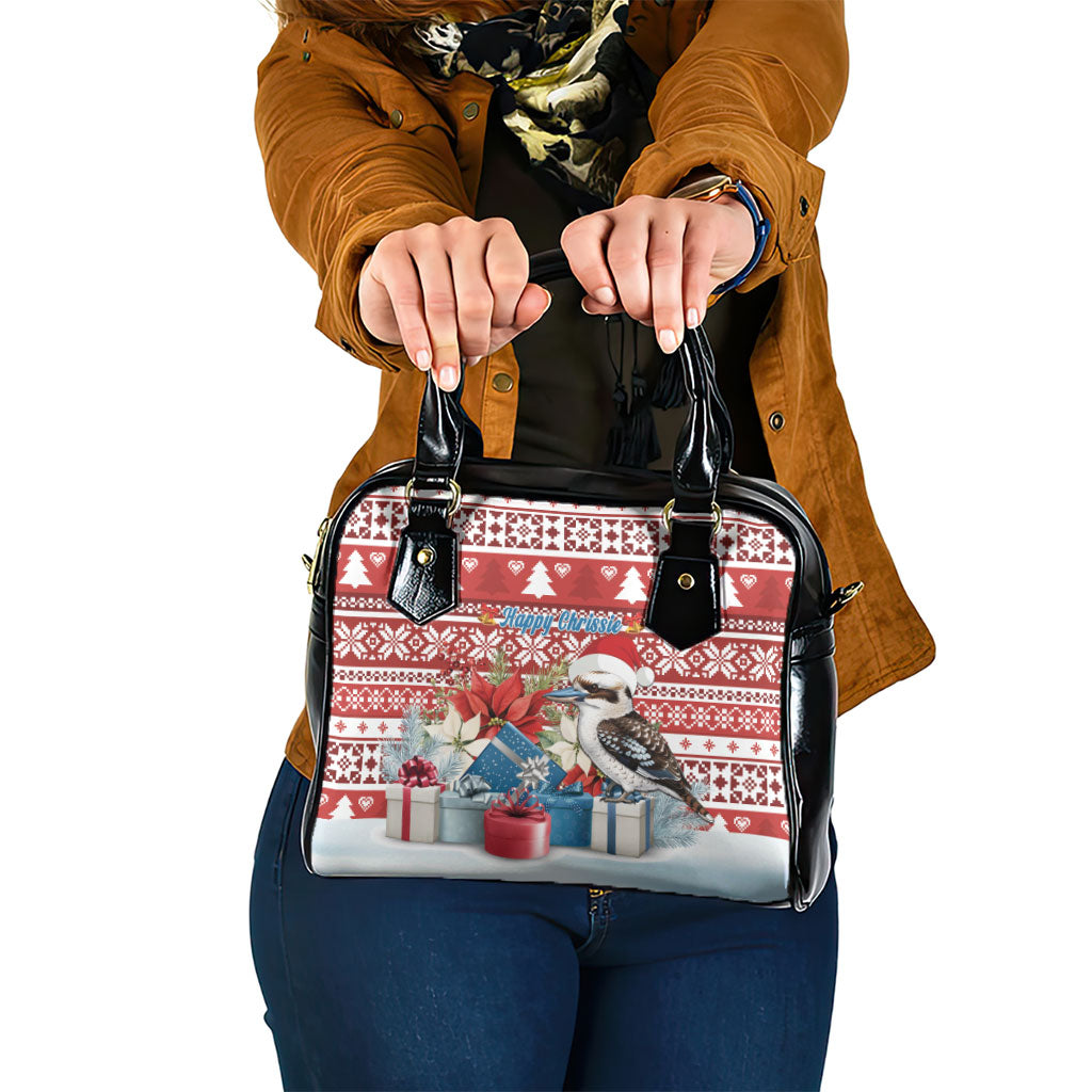 Australia Christmas In July Shoulder Handbag Kookaburra Santa Red Color