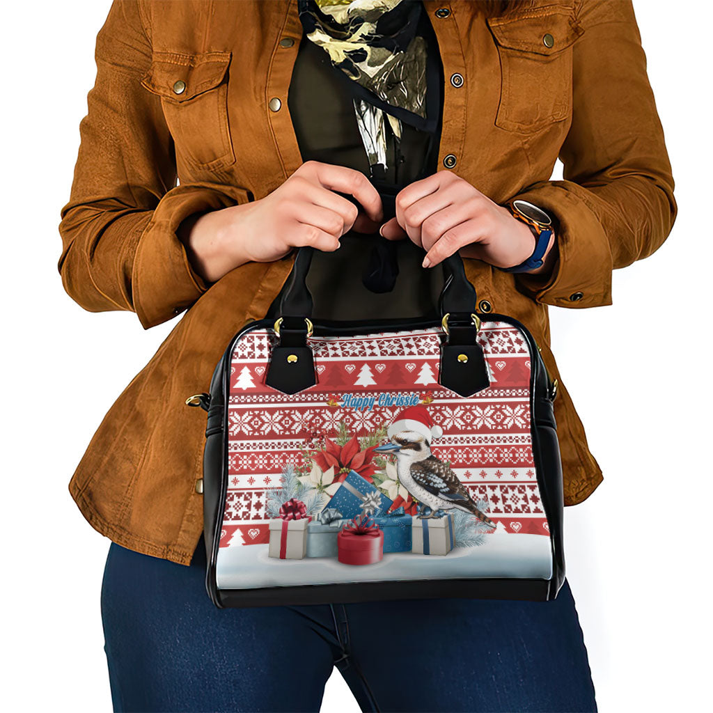 Australia Christmas In July Shoulder Handbag Kookaburra Santa Red Color