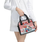 Australia Christmas In July Shoulder Handbag Kookaburra Santa Red Color