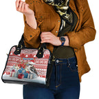 Australia Christmas In July Shoulder Handbag Kookaburra Santa Red Color