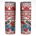 Australia Christmas In July Skinny Tumbler Kookaburra Santa Red Color