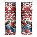 Australia Christmas In July Skinny Tumbler Kookaburra Santa Red Color