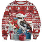 Australia Christmas In July Sweatshirt Kookaburra Santa Red Color