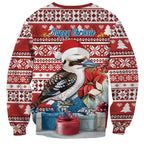Australia Christmas In July Sweatshirt Kookaburra Santa Red Color