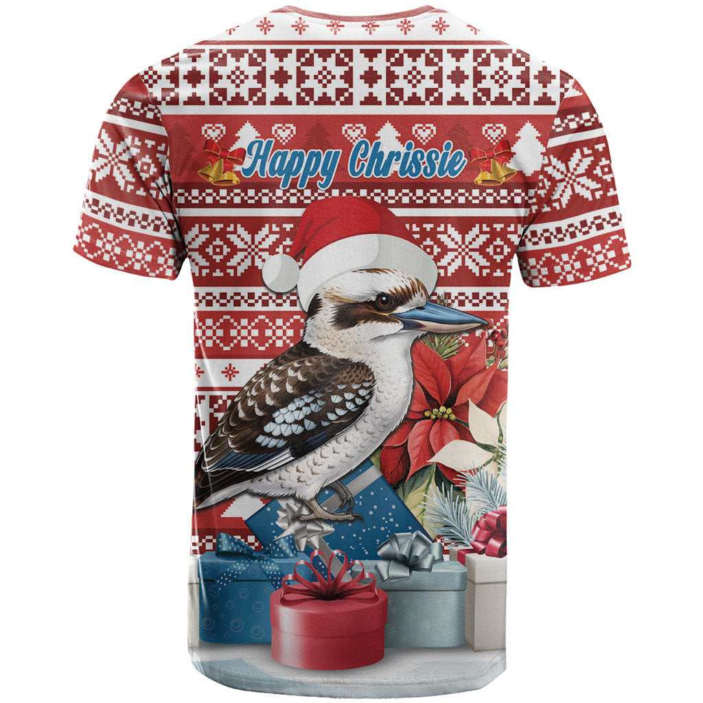 Australia Christmas In July T Shirt Kookaburra Santa Red Color