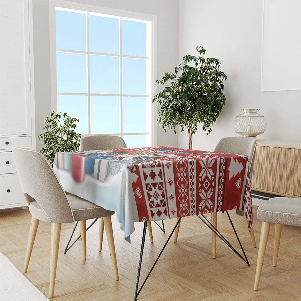 Australia Christmas In July Tablecloth Kookaburra Santa Red Color