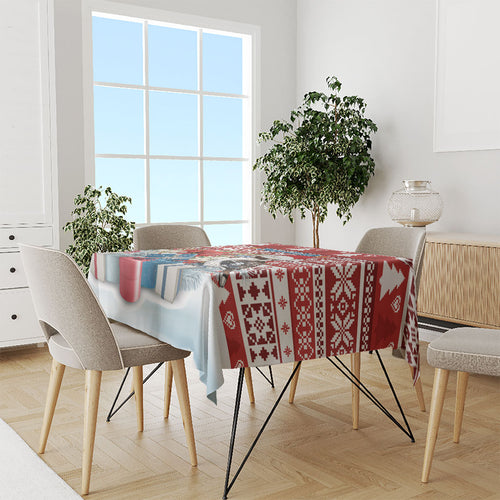 Australia Christmas In July Tablecloth Kookaburra Santa Red Color