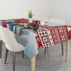 Australia Christmas In July Tablecloth Kookaburra Santa Red Color