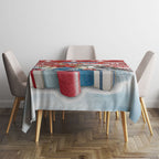 Australia Christmas In July Tablecloth Kookaburra Santa Red Color